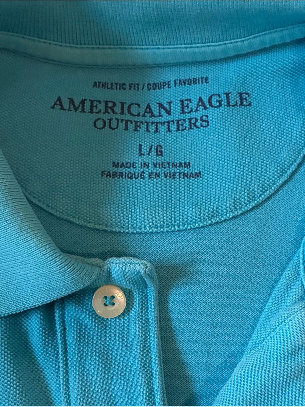 Men’s American Eagle Outfitters Aqua Blue Polo Shirt - Picture 5 of 6